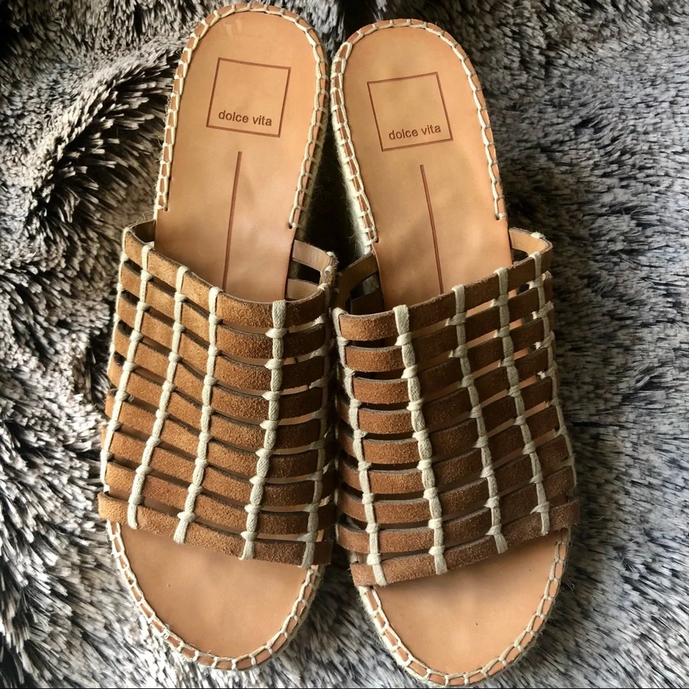 NEW Dolce Vita Brown Prue Espadrille Wedge‎ 9.5